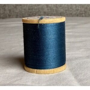 Vintage NEW Coats & Clark's 125‎ Yards #140 Oriental Blue Thread Wooden Spool